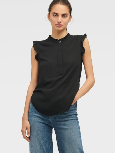 Shop Dkny Women's Sleeveless Ruffled Blouse - In Black