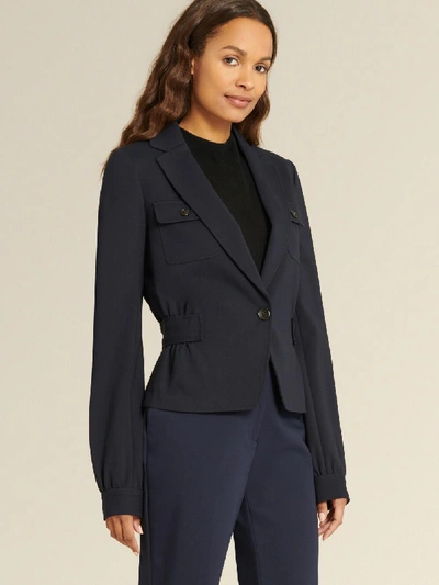 Shop Donna Karan Women's Single-button Belted Blazer - In Navy