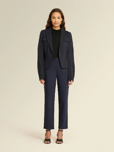 Shop Donna Karan Women's Single-button Belted Blazer - In Navy