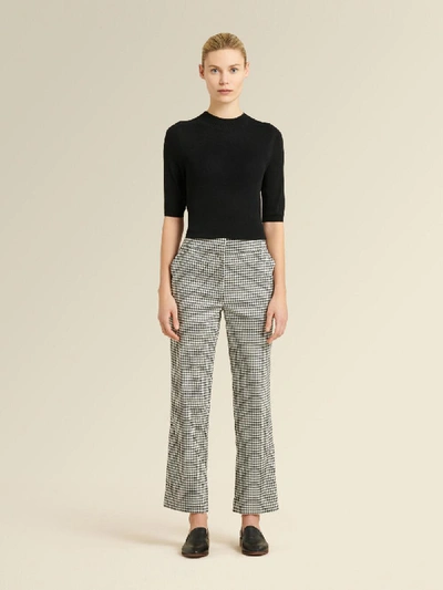 Shop Donna Karan Women's Slim Gingham Pant - In Black/ivory