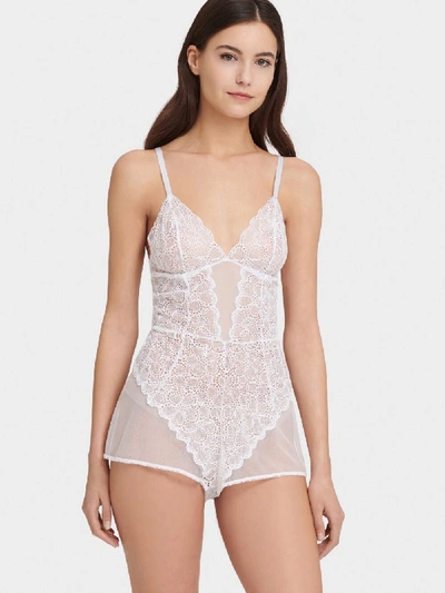 Shop Dkny Women's Superior Lace Teddy Romper - In White