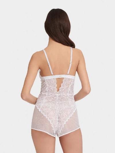 Shop Dkny Women's Superior Lace Teddy Romper - In White