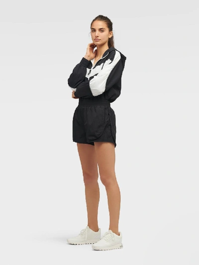 Shop Dkny Women's Colorblocked Hooded Track Romper - In Black