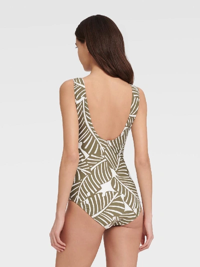 Shop Donna Karan Dkny Women's Liquid Draped Wrap One-piece Swimsuit - In Olive