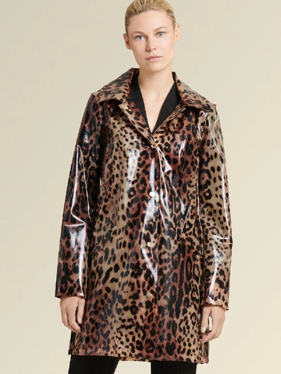 Shop Donna Karan Women's Glossy Raincoat - In Leopard