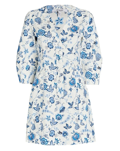 Shop Derek Lam 10 Crosby Ottilie Floral Cotton Mini Dress In Multi