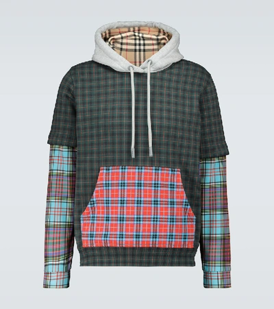 Shop Burberry Hallows Patchwork Hooded Sweatshirt In Multicoloured