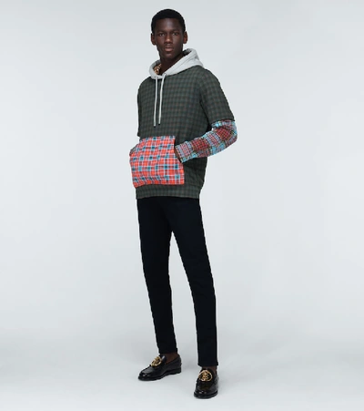 Shop Burberry Hallows Patchwork Hooded Sweatshirt In Multicoloured