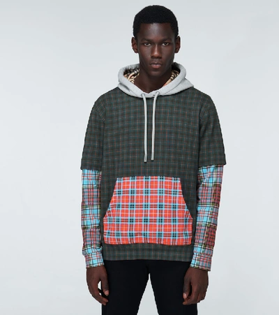 Shop Burberry Hallows Patchwork Hooded Sweatshirt In Multicoloured