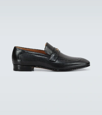 Shop Gucci Dracma Leather Loafers In Black