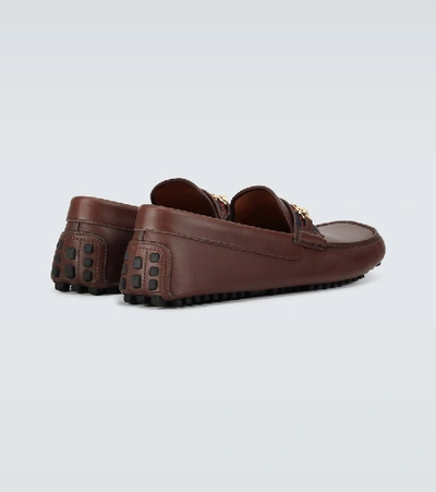 Shop Gucci Ayrton Horsebit Driving Loafers In Brown