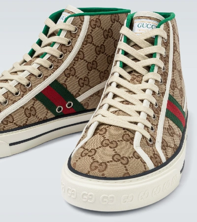 Shop Gucci Tennis 1977 High-top Sneakers In Beige