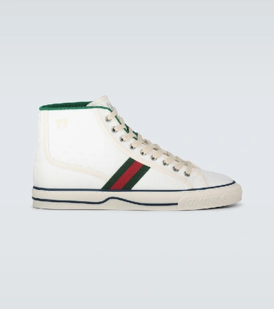 Shop Gucci Tennis 1977 High-top Sneakers In White