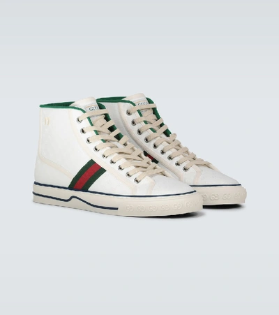 Shop Gucci Tennis 1977 High-top Sneakers In White