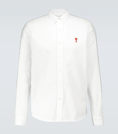 Shop Ami Alexandre Mattiussi Ami De Coeur Long-sleeved Shirt In White