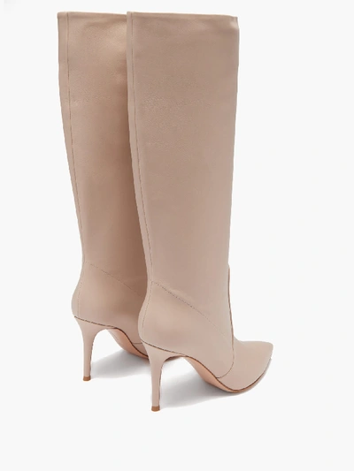 Gianvito Rossi Hansen 85 Leather Knee-high Boots In Neutral | ModeSens