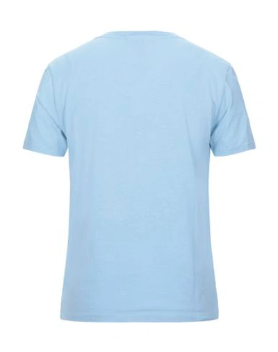Shop Neil Barrett Man T-shirt Sky Blue Size S Cotton