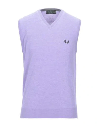 Shop Fred Perry Sleeveless Sweater In Lilac