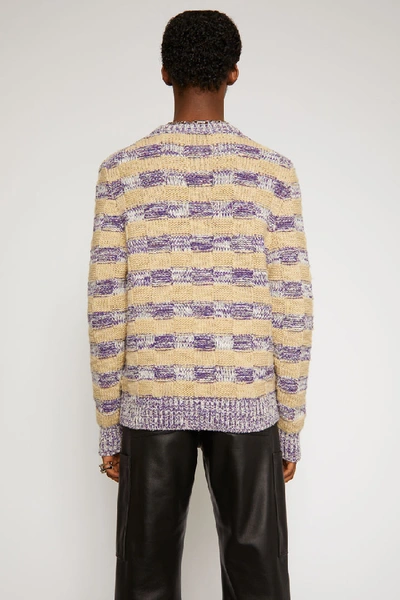 Shop Acne Studios Melange Striped Sweater Purple Multicolor