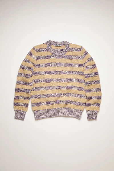 Shop Acne Studios Melange Striped Sweater Purple Multicolor