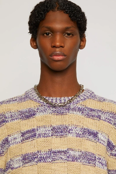 Shop Acne Studios Melange Striped Sweater Purple Multicolor