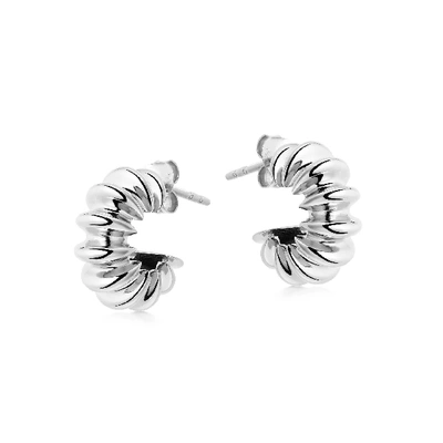 Shop Missoma Medium Ridge Claw Hoop Earrings Sterling Silver