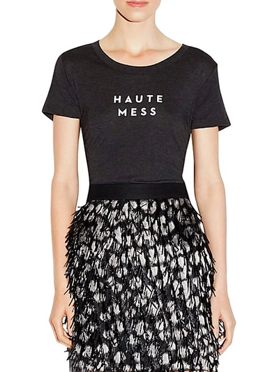 Shop Milly Haute Mess T-shirt In Charcoal