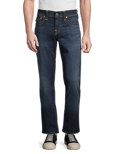 Shop True Religion Ricky Flap Super Stretch Jeans In Dark Blue