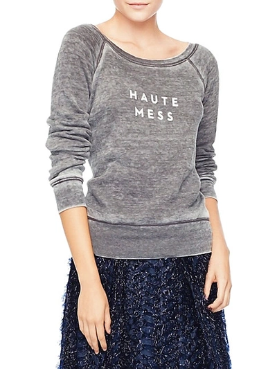 Shop Milly Haute Mess Sweatshirt In Acid Grey
