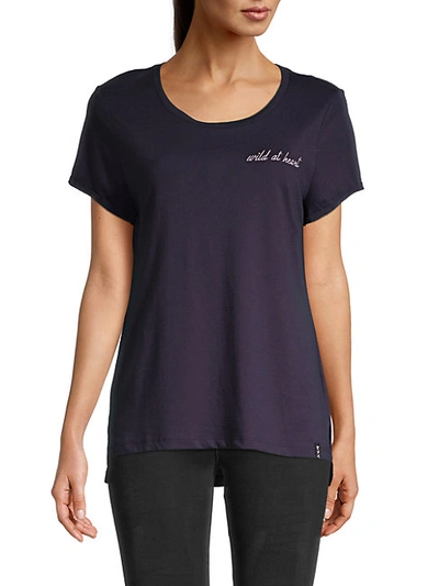 Shop Marc New York Wild At Heart Embroidery T-shirt In Zodiac