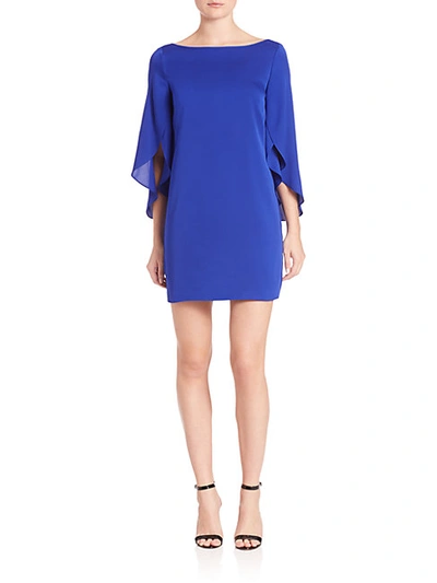 Shop Milly Stretch-silk Crepe Dress In Cobalt