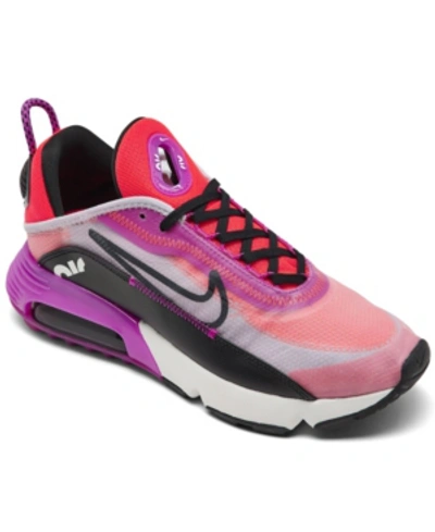 Shop Nike Women's Air Max 2090 Casual Sneakers From Finish Line In Iced Lilac, Fire Pink