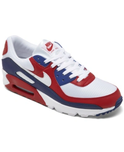 Shop Nike Men's Air Max 90 Usa Casual Sneakers From Finish Line In White