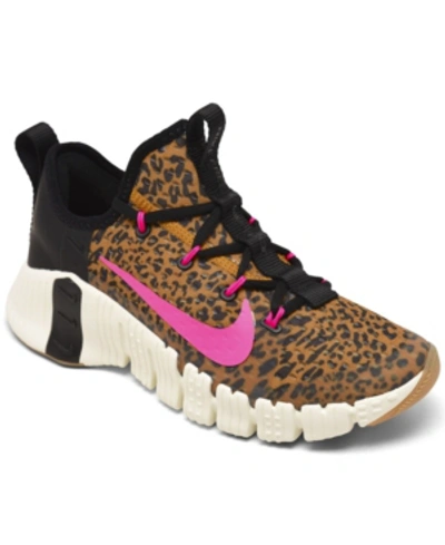 Shop Nike Women's Free Metcon 3 Training Sneakers From Finish Line In Black, Pink Blast