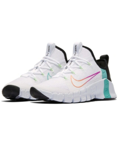 Shop Nike Women's Free Metcon 3 Training Sneakers From Finish Line In White, Hyper Violet