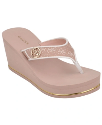 GUESS Women's Sarraly Eva Logo Wedge Sandals - Macy's