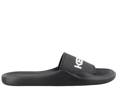 Shop Kenzo Slide Sandals In Black