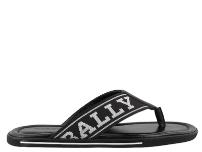 Shop Bally Border Sandals In Black