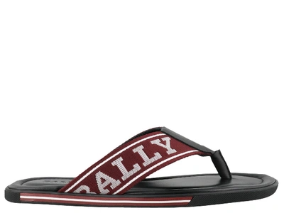 Shop Bally Border Sandals In Red