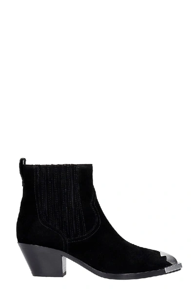 Shop Ash Floyd 05 Texan Ankle Boots In Black Suede