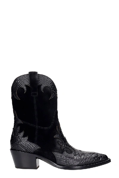 Shop Ash Desperado 02 Texan Ankle Boots In Black Suede