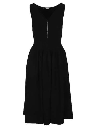 Shop Stella Mccartney Zip Flared Midi Dress In Black