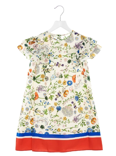 Shop Gucci Flora Festival Dress In Multicolor