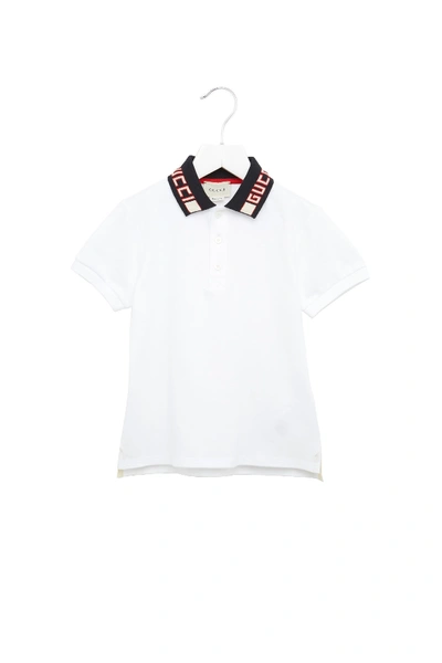 Shop Gucci Logo Sport Polo In White
