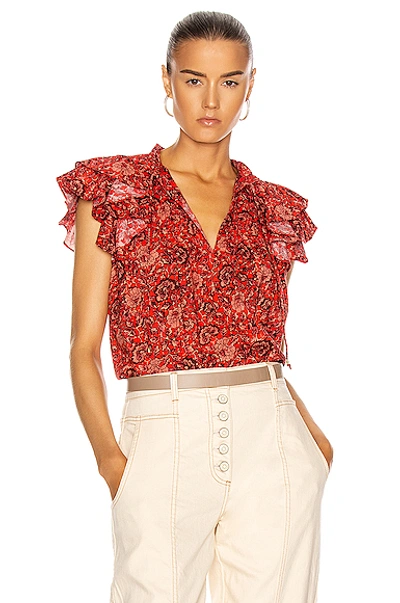 Shop Ulla Johnson Gabi Top In Poppy Floral