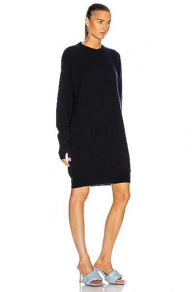 Shop Maison Margiela Tabi Sweater Dress In Navy