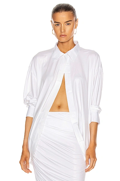 Shop Norma Kamali Oversized Boyfriend Nk Shirt In White