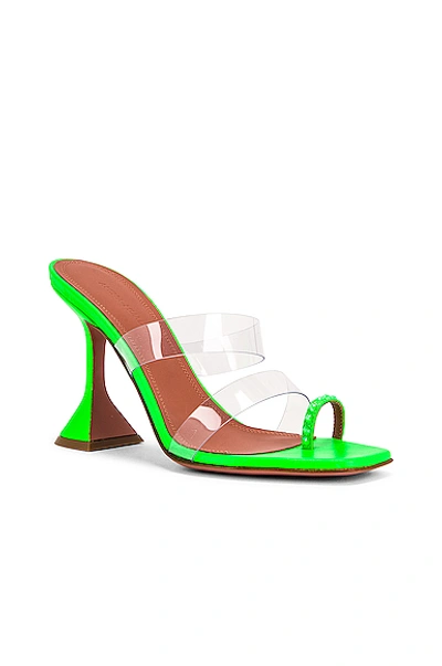 Shop Amina Muaddi Sami Sandal In Green Fluo