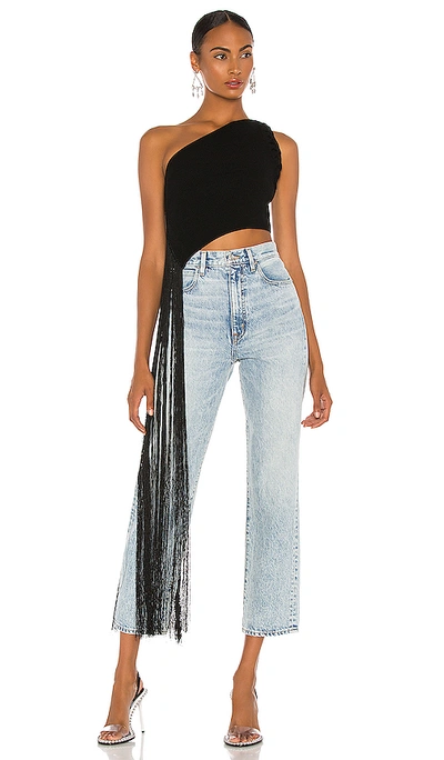 Shop Helmut Lang Fringe Tank In Black