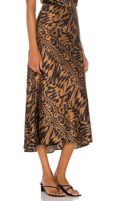 LINDA 半身裙 – BLACK & BROWN GEO WAVE